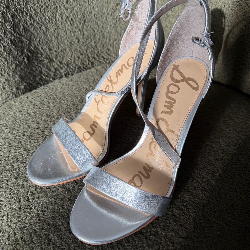 Sam Edelman Metallic Silver Heels Never worn
